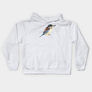 Mr Kotare , New Zealand native king fisher bird Kids Hoodie